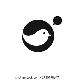 circle with bird shape made silhouettes