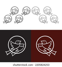 Circle birds animal logo design 