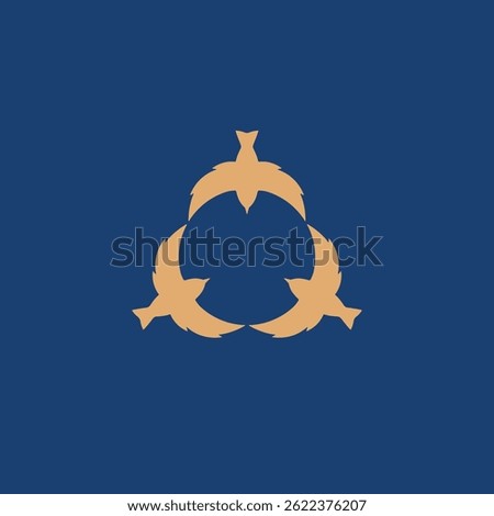 Circle Birds logo design concept. Three birds gathered form a circle vector icon, company corporation logo