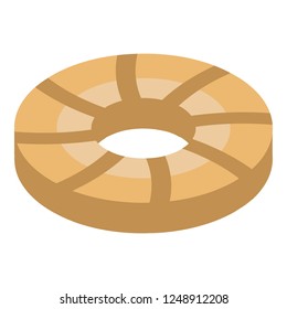 Circle biscuit icon. Isometric of circle biscuit vector icon for web design isolated on white background