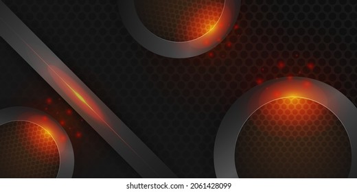 Fondo de metal abstracto de color negro circular con luz brillante