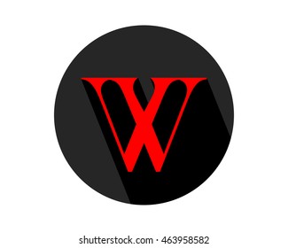 circle black alphabet W alphabet typography font uppercase image vector icon