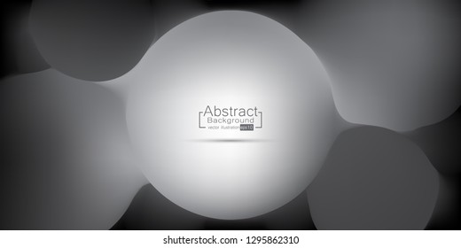 Circle black background design. Fluid gradient shapes composition. Futuristic design landing page. Vector illustration.