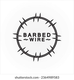 Circle Black Stacheldraht Logo Design Vektorgrafik