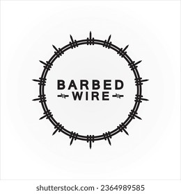 Ilustración vectorial del logotipo del logotipo del alambre de púas negro circular