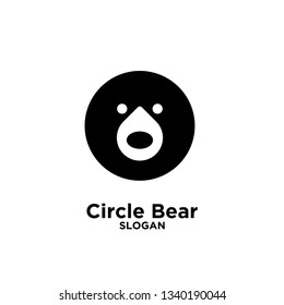 circle black bear rounded logo icon designs vector illustration template