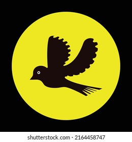 Circle black bird animal logo 