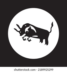 Circle black bull vector animal 