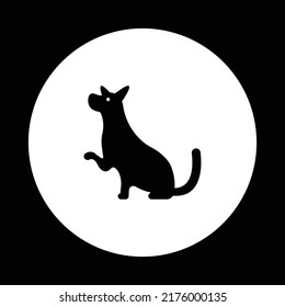 Circle black dog animal vector logo design