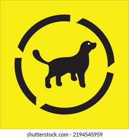 Circle black dog logo design 