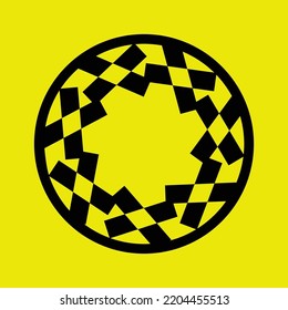 Circle black flower logo design 