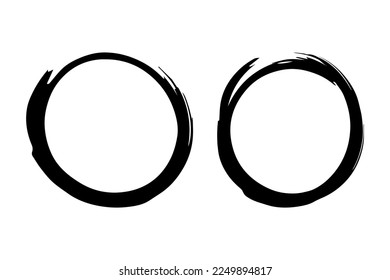 Marco negro circular pintado. Resumen del elemento de diseño vectorial.