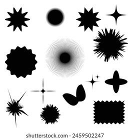 Circle black graphic element Decorative stars, message frames, quotes