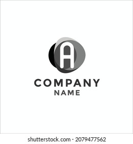 A circle black greey logo vector image