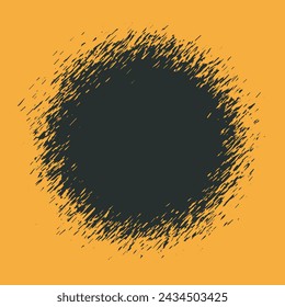 círculo negro grunge splatter spray diseño de la forma para el buen viernes sobre fondo amarillo