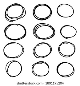Circle Black Hand Drawn Vector Illustration