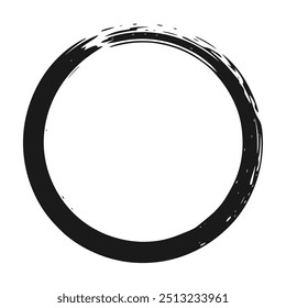 Circle black ink brush strokes on white background. Vector illustration