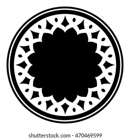  Circle black isolated vector geometric pattern on white background.