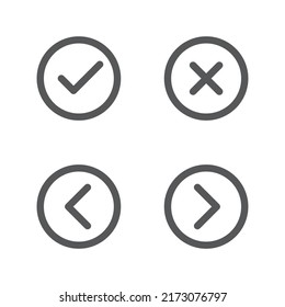 Conjunto de diseño de icono de línea negra circular