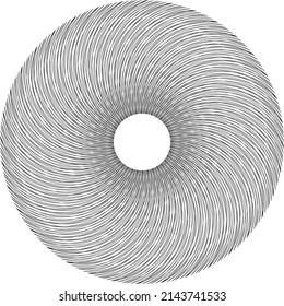 A circle with black lines lined in a circle. with white background