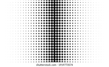 Circle black monochrome halftone vector seamless pattern