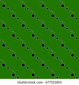 Circle black on green background. Fashion graphic background design. Modern stylish abstract colorful texture. Template for prints, textiles, wrapping, wallpaper, website. Vector illustration