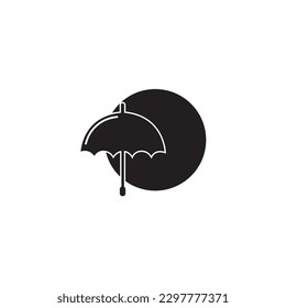 circle black umbrella logo illustration.