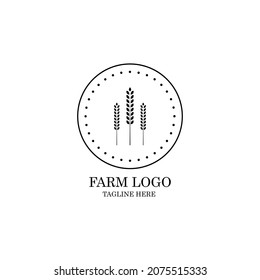 circle with black wheat template vector icon design