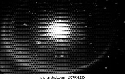 Circle black and white dotted pattern. Abstract on background with Halftone effect. Vector illustration. - Vector