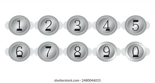 circle, black and white gradient numbers 0 to 9