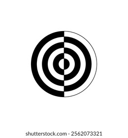 circle black and white icon design concept