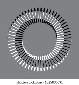 Circle With Black And White Lines. Stripes Icon Or Logo In Yin And Yang Style.