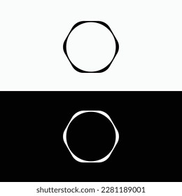 Circle black and white vector logo template design  