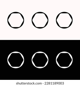 Circle black and white vector logo template design  