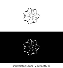 Circle black and white vector logo . Circle icon logo illustration design . Circle silhouette logo 