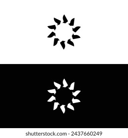 Circle black and white vector logo . Circle icon logo illustration design . Circle silhouette logo 
