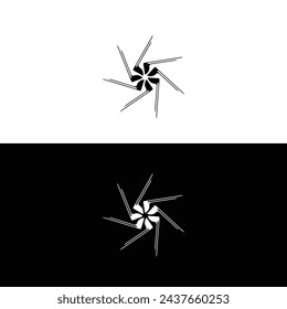 Circle black and white vector logo . Circle icon logo illustration design . Circle silhouette logo 