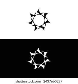 Circle black and white vector logo . Circle icon logo illustration design . Circle silhouette logo 