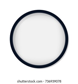 Circle Blank Picture Frame Isolated On White Background.Editable Mock Up.Design Template.