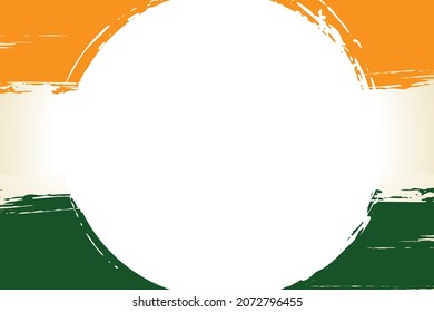 Circle blank space with Indian flag background for India Navy day banner