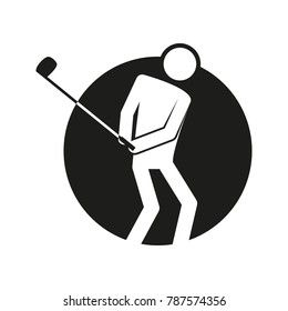 Circle Block Golf Sport Figure Outline Symbol Vector Illustration
