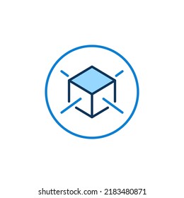 Circle with Blockchain vector concept blue minimal icon. Block chain network creative round symbol