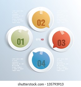 Circle blocks with numbers. Can be used for infographics