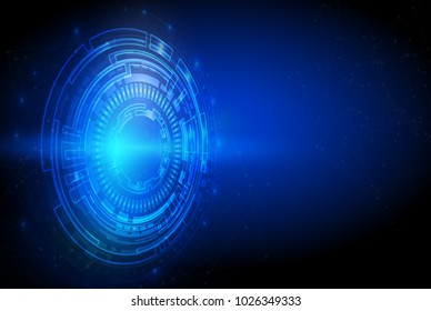 Circle blue abstract technology innovation concept vector background, futuristic sci fi technology pattern concept background.