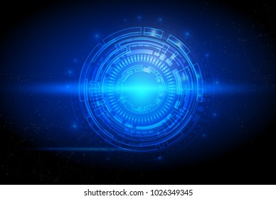 Circle blue abstract technology innovation concept vector background, futuristic sci fi technology pattern concept background.