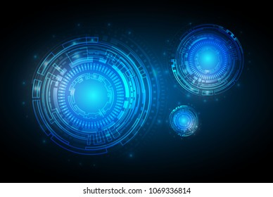 Circle blue abstract technology innovation concept vector background