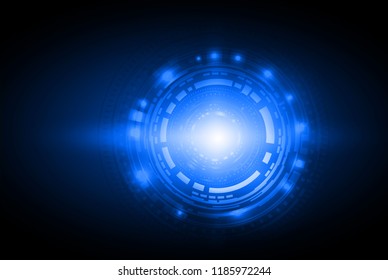 Circle blue abstract technology innovation concept vector background, futuristic sci fi technology pattern concept background.