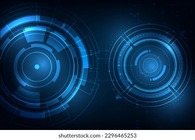 Circle blue abstract technology innovation background
