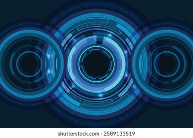 Circle blue abstract technology innovation background
