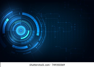 Circle blue abstract technology innovation concept vector background
